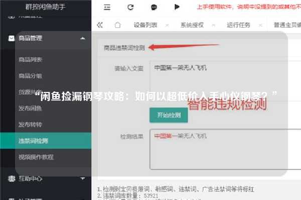 “闲鱼捡漏钢琴攻略：如何以超低价入手心仪钢琴？”